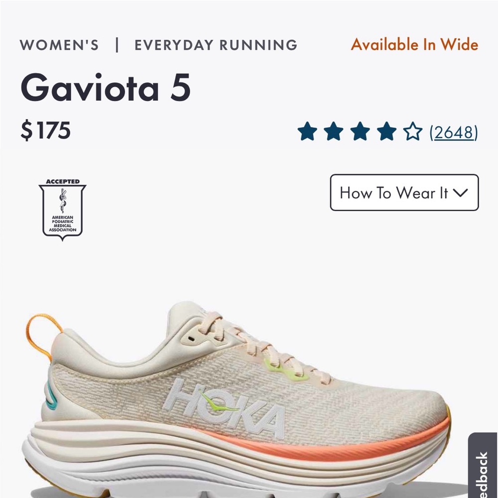 Hoka Women's Gaviota 5 Shoes - Vanilla/Eggnog
